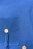 Linen Blend Quirky Top Mediterranean Blue